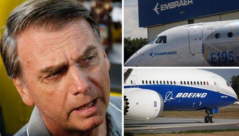 BOLSONARO CONFIRMA ENTREGA DA EMBRAER À BOEING