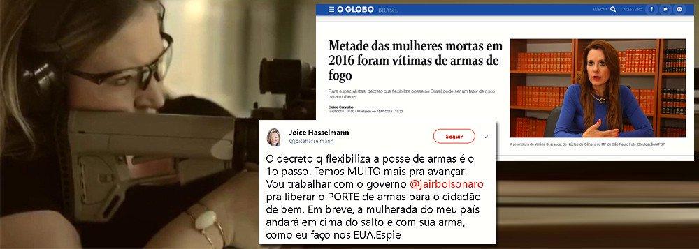 JOICE CELEBRA DECRETO E IGNORA MORTE DE MULHERES POR ARMA DE FOGO