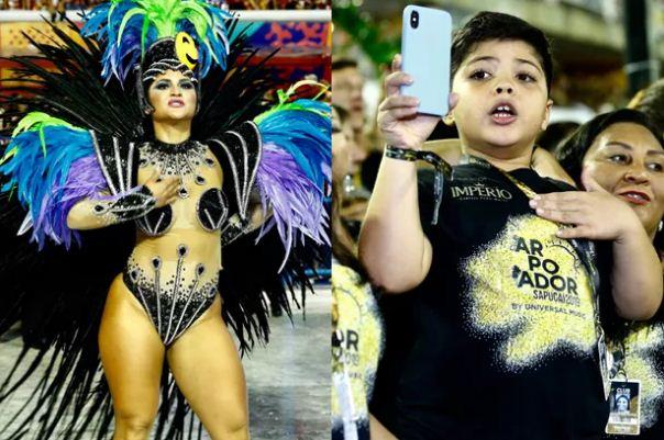MILEIDE MIHAILE BRILHA NA AVENIDA E YHUDY REGISTRA DESFILE DA MÃE