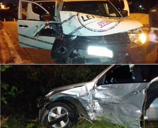 Motorista tenta fugir da blitz da Lei Seca e colide o carro com viatura do Detran em Natal