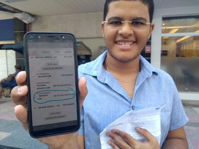 Banco erra e faz potiguar multibilionário por um dia; após estorno, sobraram R$ 0,98