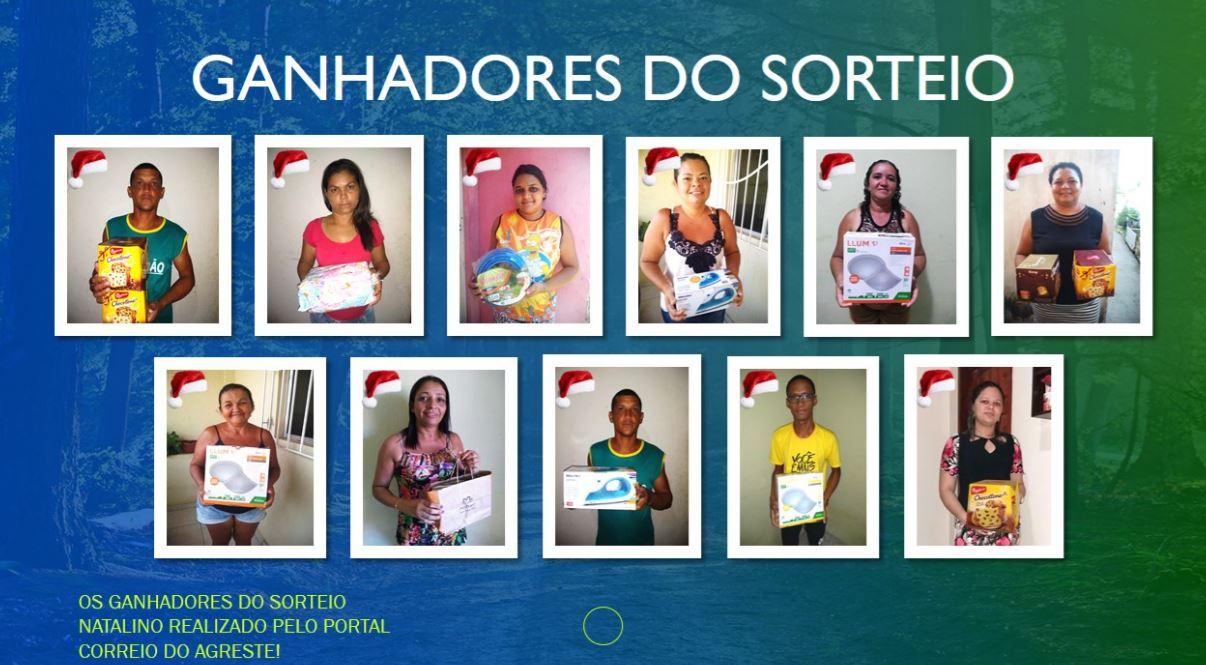 CONFIRA OS GANHADORES DO SORTEIO NATALINO REALIZADO PELO PORTAL CORREIO DO AGRESTE