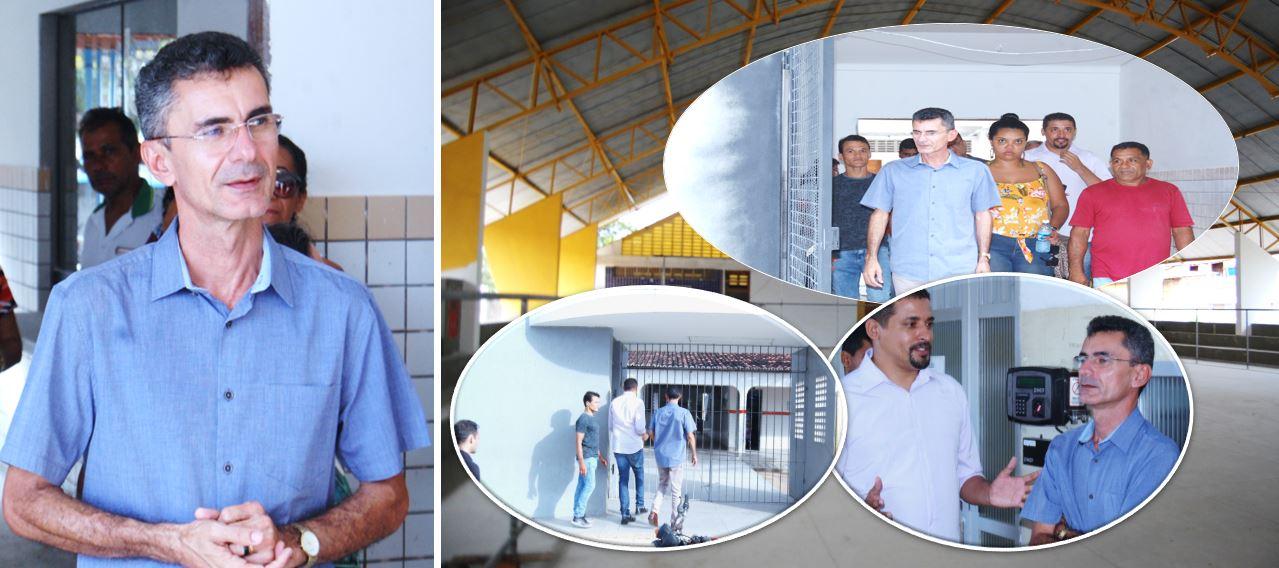 DEPUTADO FRANCISCO DO PT CUMPRE AGENDA EM AREZ VISITA REFORMA DA ESCOLA JACUMAÚMA E FALA DE EMENDA PARA O HOSPITAL DR. JUCA