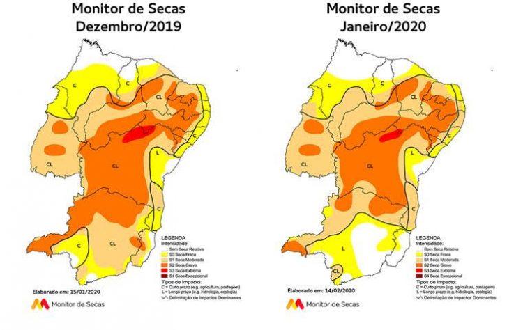 Monitor da Agência Nacional de Águas aponta diminuição da seca no RN em janeiro