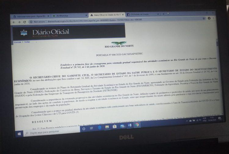 Governo do Estado publica cronograma de retomada gradual da economia