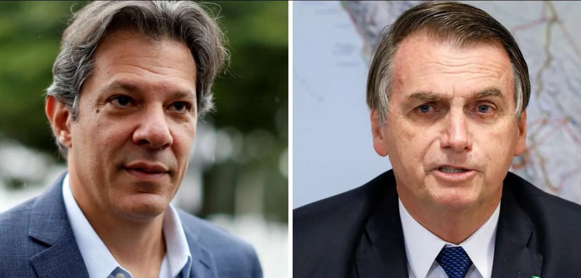 Bolsonaro e Haddad disputariam novamente segundo turno, aponta pesquisa Fórum