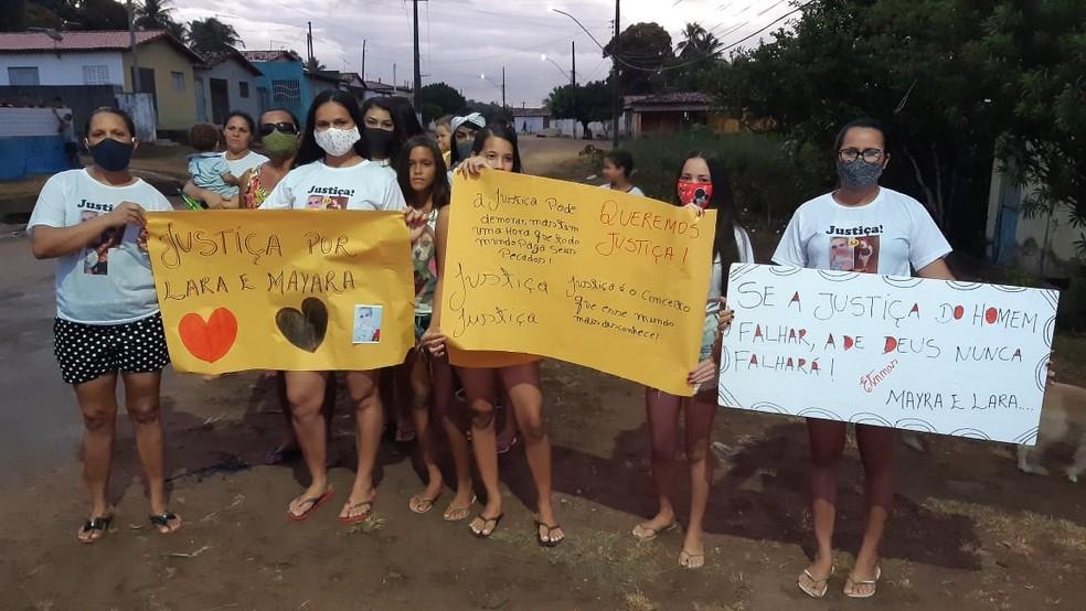 Família de mulher grávida e filha de 4 anos assassinadas há um ano na Grande Natal protesta contra soltura de suspeito