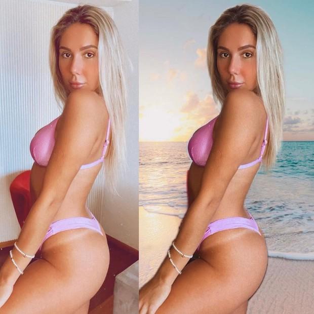 Carol Portaluppi aproveita o dia de sol carioca e mostra o resultado do bronze