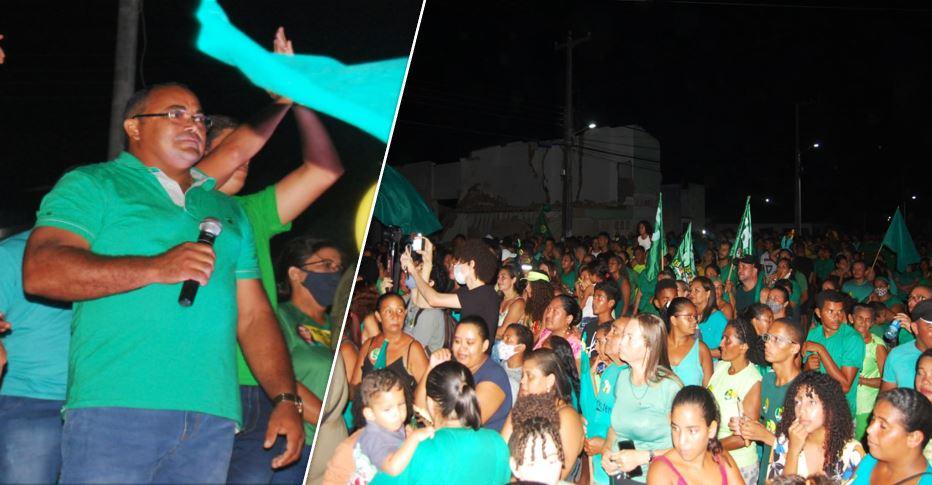 “NO DIA 15, VAMOS FAZER FREIRE O HOMEM MAIS VOTADO DE GEORGINO AVELINO” DISCURSA CANDIDATO A VICE PREFEITO VALDIR PATRÍCIO EM ÚLTIMO COMÍCIO
