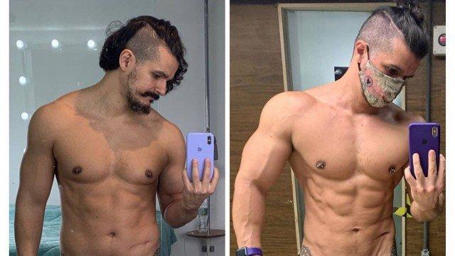 BRUNO LOPES, MARIDO DE PRISCILA FANTIN, GANHA PESO, TREINA E VOLTA À FORMA ANTIGA: 'NÃO ME RECONHECIA MAIS'; VEJA ANTES E DEPOIS