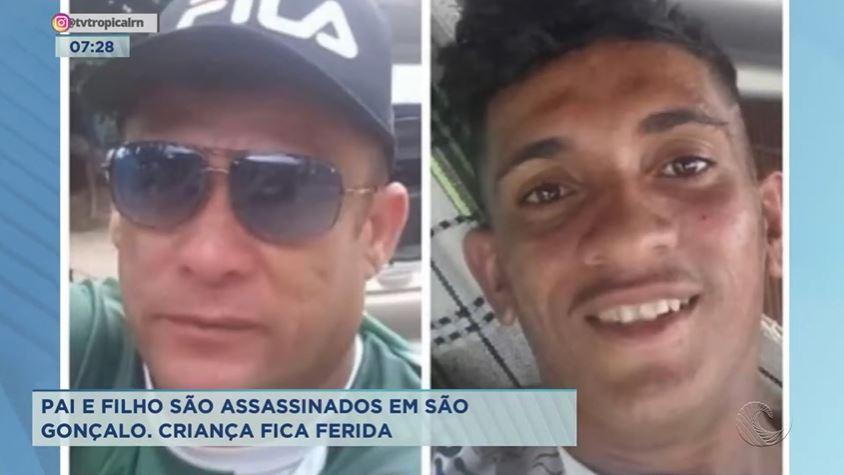 Pai e filho são assassinados a tiros; criança de 6 anos é ferida