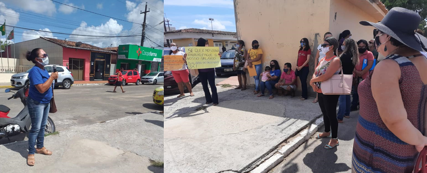 Durante mensagem anual do prefeito: Professores da cidade de Arez realizaram Ato Público exigindo pagamento atrasado