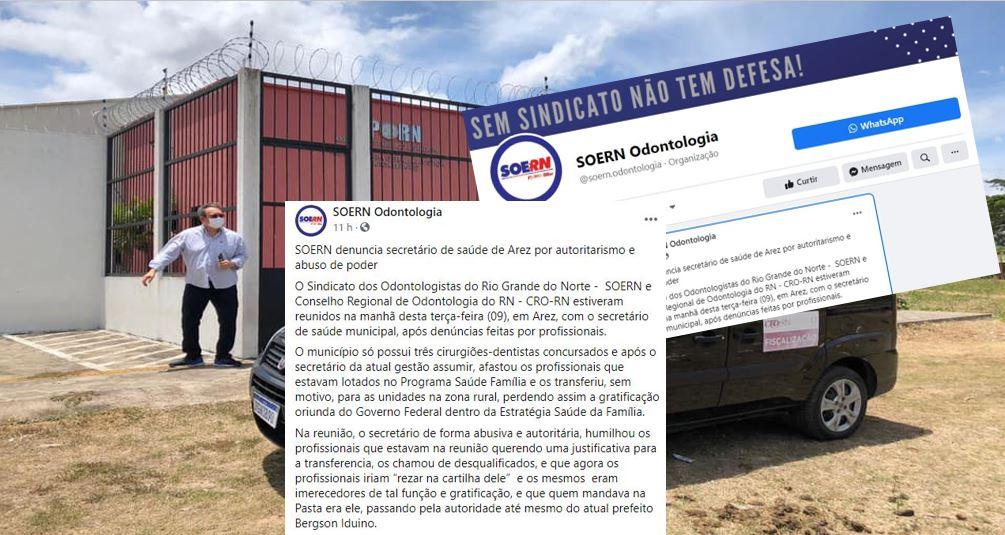 SOERN DENUNCIA SECRETÁRIO DE SAÚDE DE AREZ POR AUTORITARISMO E ABUSO DE PODER