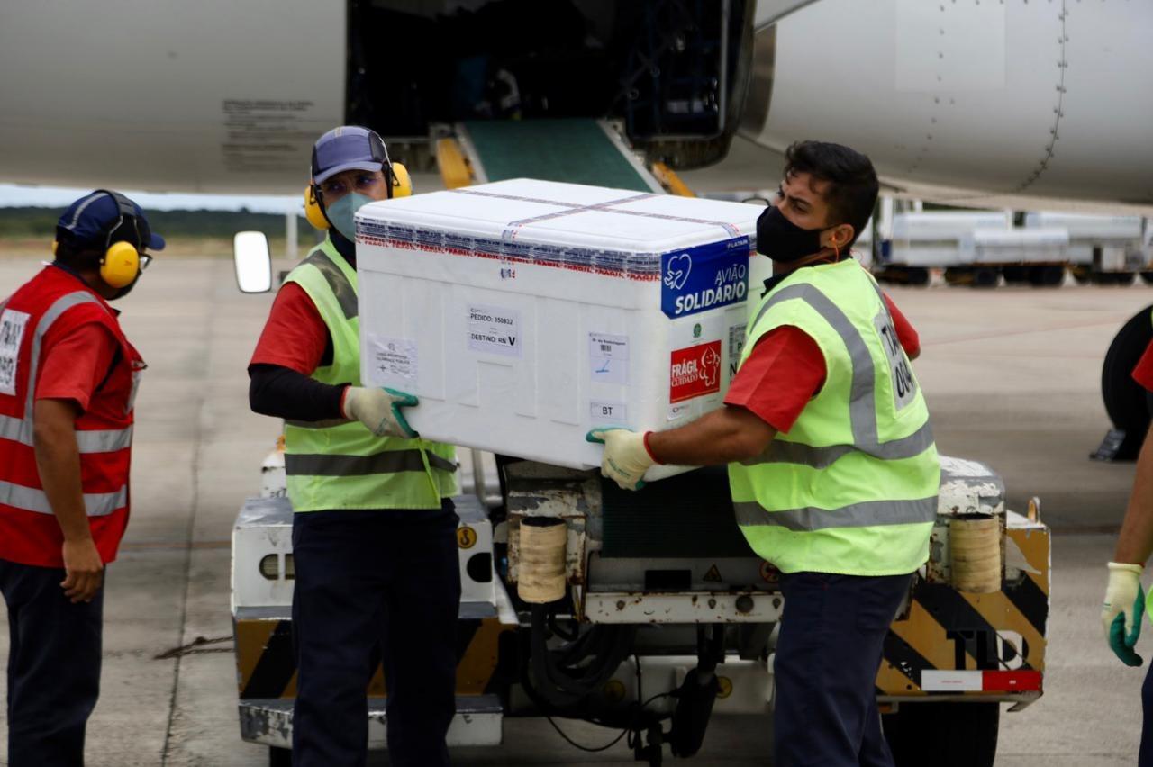 Novo lote com 33,8 mil doses da Coronavac chega ao RN nesta quinta-feira