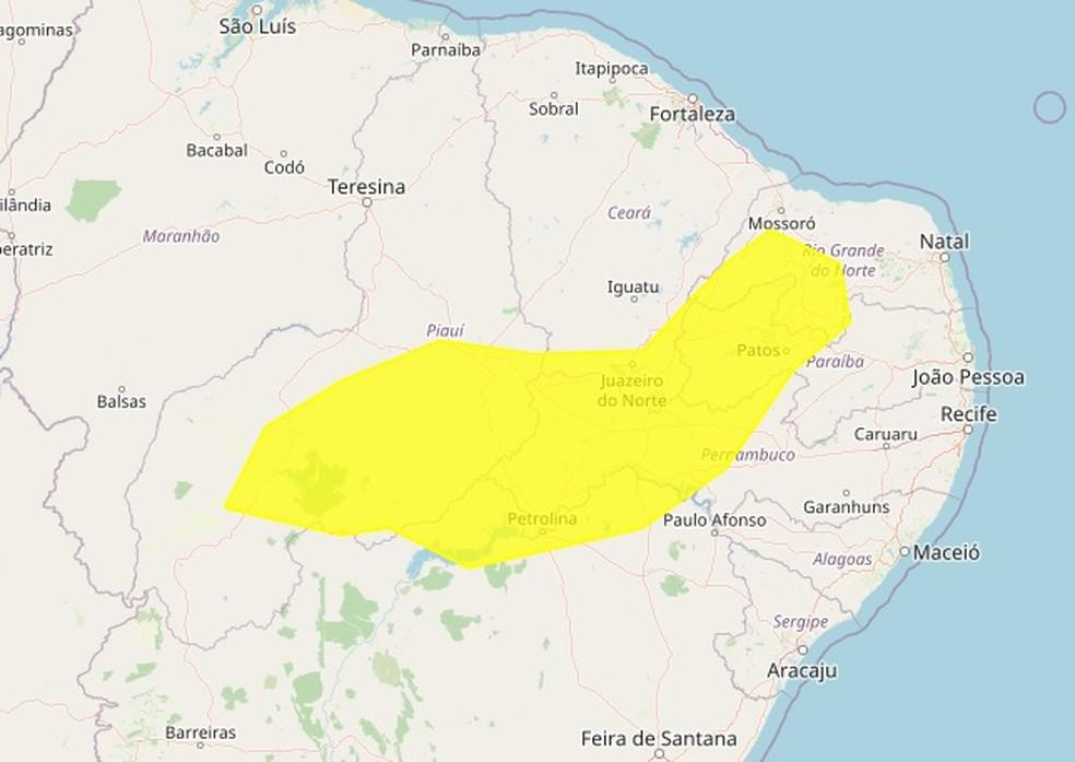 Inmet emite alerta amarelo de baixa umidade para 71 cidades do RN; veja lista