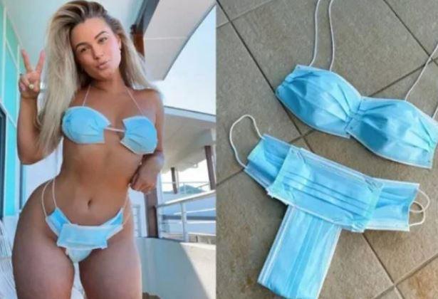 Modelo com biquíni de máscara já foi xingada de porca ao exibir bumbum