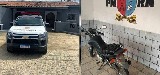 Polícia Militar recupera moto tomada de assalto na zona rural de Santo Antônio, RN