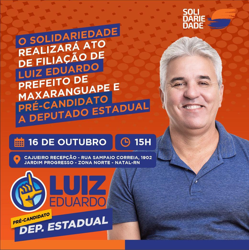 LUIZ EDUARDO, PREFEITO DE MAXARANGUAPE, FILIA-SE AO SOLIDARIEDADE