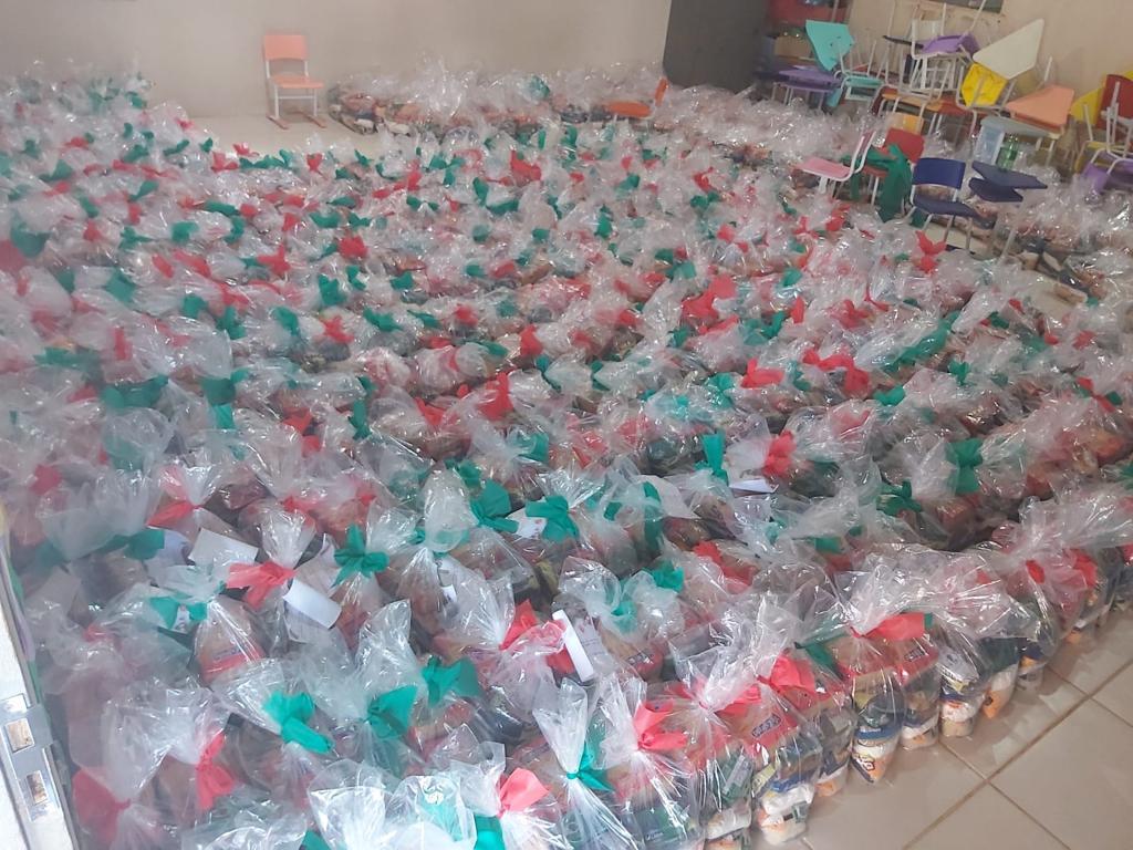 CERCA DE 650 FAMÍLIAS SERÃO BENEFICIADAS COM CESTAS BÁSICAS NO DIA DE HOJE EM GEORGINO AVELINO