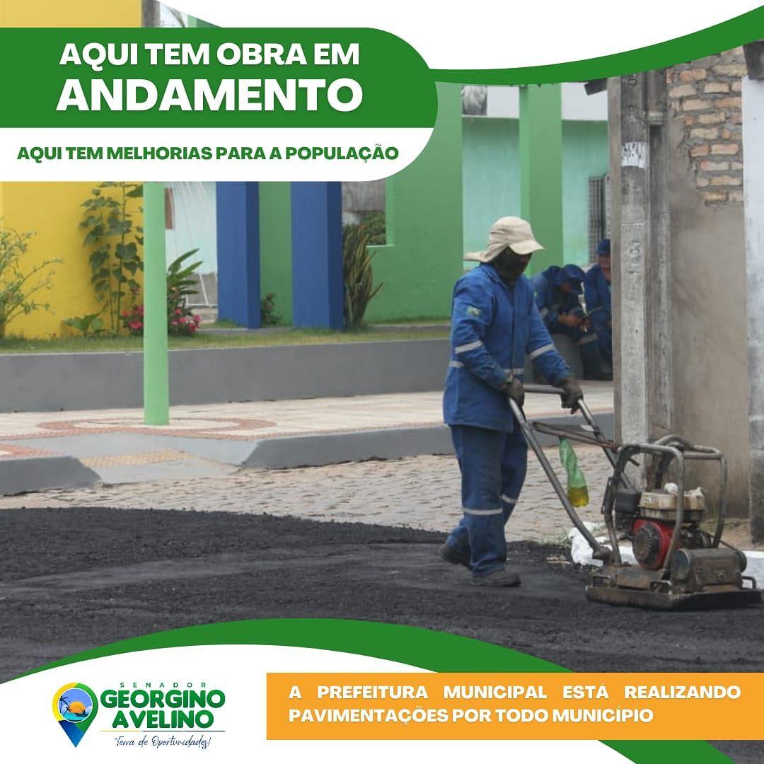 PREFEITURA DE GEORGINO AVELINO REALIZA SERVIÇO DE ASFALTO EM TRECHO DA VILA SOARES E PADRE ARMANDO