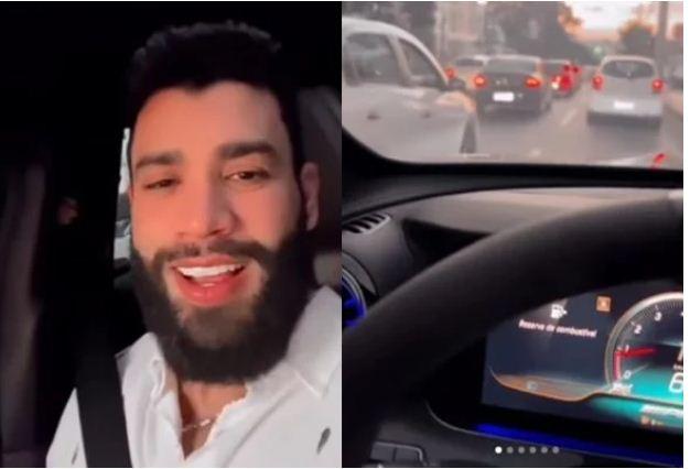 Gusttavo Lima quase fica sem gasolina em carro de R$ 1,7 milhão