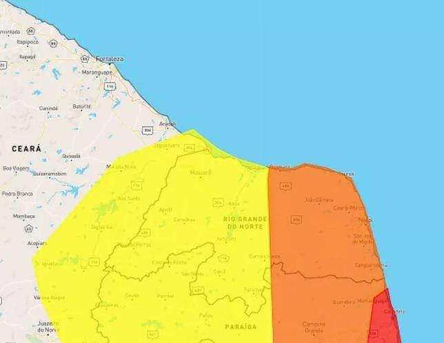 Inmet emite alertas de chuvas intensas em todo o Rio Grande do Norte