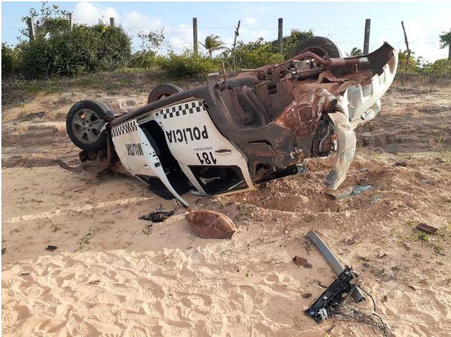 Policial militar morre após viatura capotar na BR-101 no RN