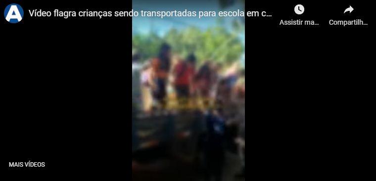 Vídeo flagra crianças sendo transportadas para escola em caçamba em Pipa; prefeitura investiga