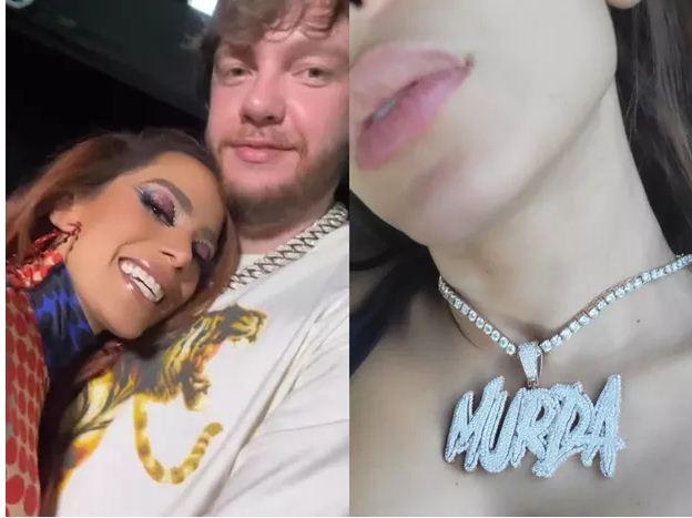 Anitta usa colar com nome do namorado, Murda Beatz