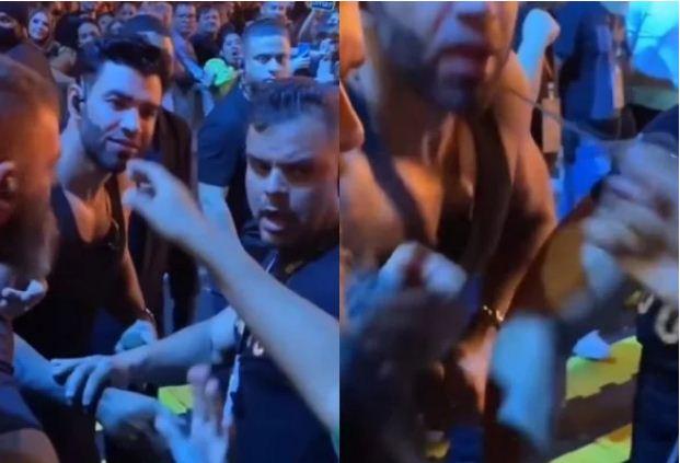 Gusttavo Lima tem colar furtado durante show em São Luís.Veja vídeo
