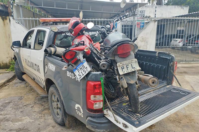 NÍSIA FLORESTA: POLÍCIA MILITAR RECUPERA DUAS MOTOS ROUBADAS NA COMUNIDADE DE BOA ÁGUA
