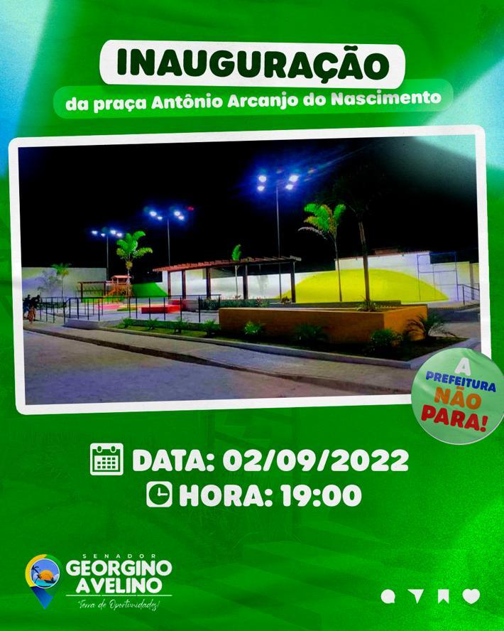 PREFEITURA CONVIDA POPULAÇÃO PARA INAUGURAÇÃO DE PRAÇA EM GEORGINO AVELINO