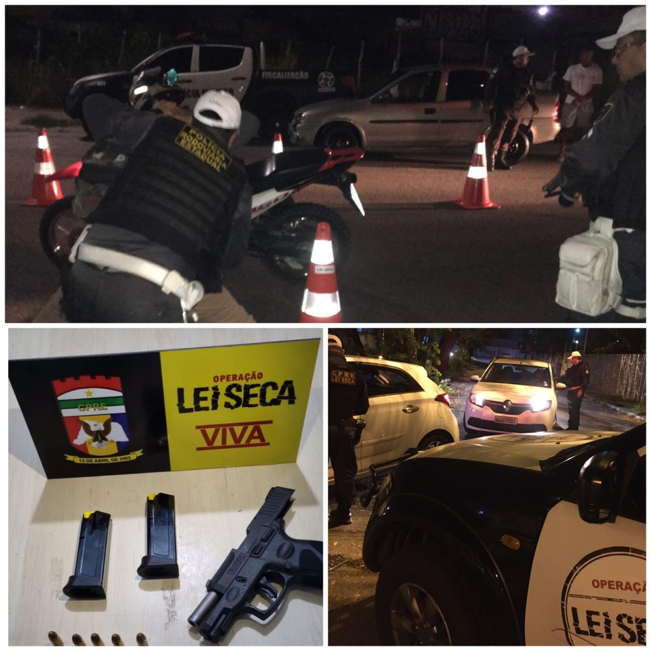 APREENSÃO DE ARMA DE FOGO; PRISÕES DE CONDUTORES ALCOOLIZADOS E FLAGRANTES DE ADOLESCENTES AO VOLANTE SÃO REGISTRADOS DURANTE OPERAÇÃO EM NATAL