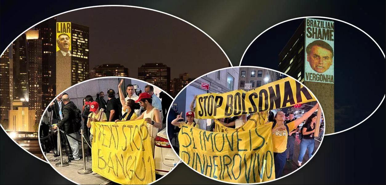 Bolsonaro é alvo de protestos em Nova York em dia de Assembleia Geral na ONU: 