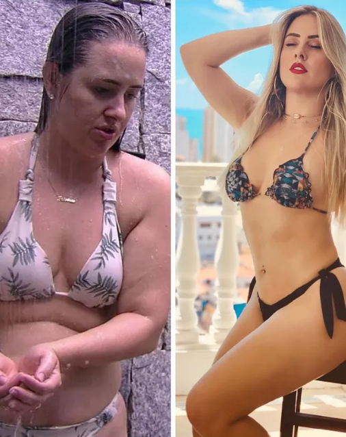 Patrícia Leitte divulga antes e depois do corpo: 