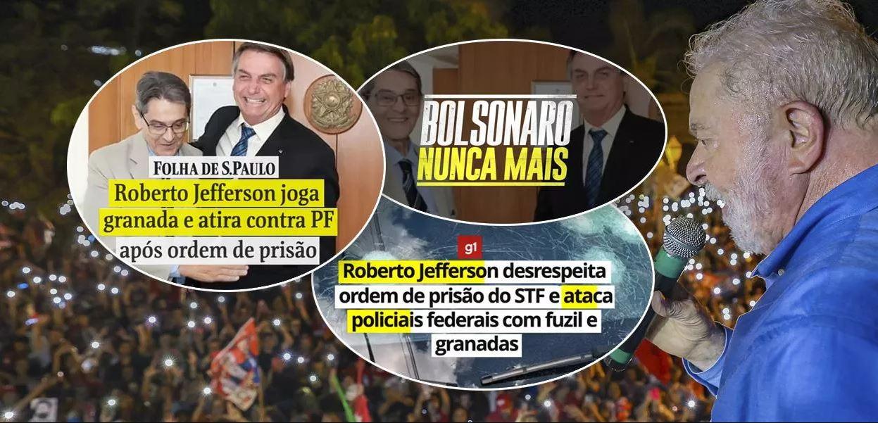 Campanha de Lula lança primeiro vídeo em que cola Roberto Jefferson em Bolsonaro e pede fim da violência