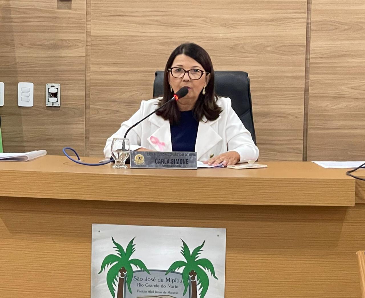 Vereadora Simone é reconduzida à Presidência da Câmara de São José de Mipibu