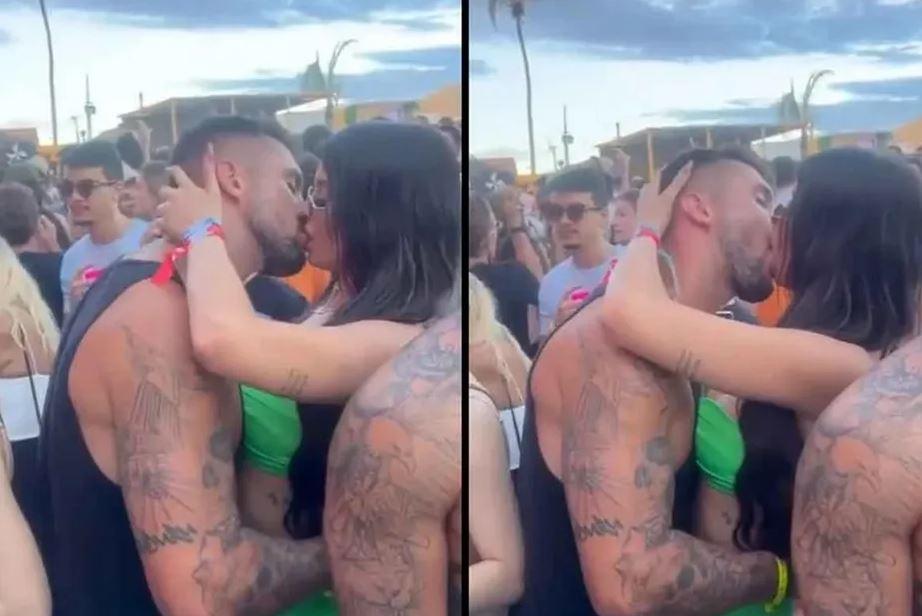 Arthur Picoli dá beijão em influencer em festa em São Miguel do Gostoso