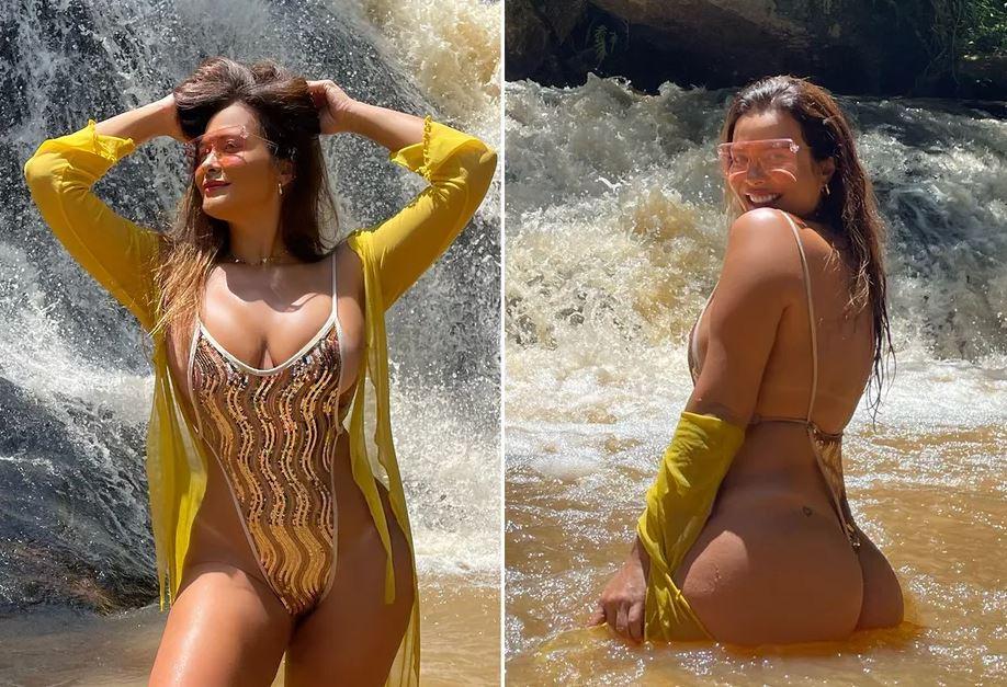 Geisy Arruda renova energias em cachoeira e faz pedido para 2023: 
