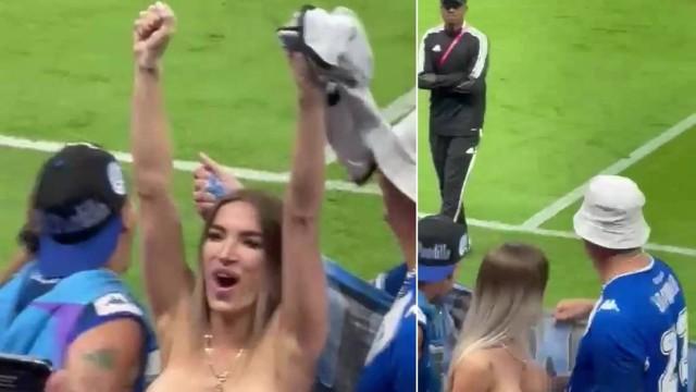 Torcedora argentina que fez topless na final da Copa não é vista desde que foi retirada do estádio Lusail