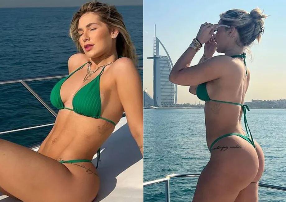 Virginia Fonseca toma sol durante passeio de barco em Dubai