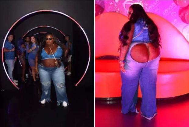 Jojo Todynho ousa no look e usa calça jeans rasgada com bumbum de fora