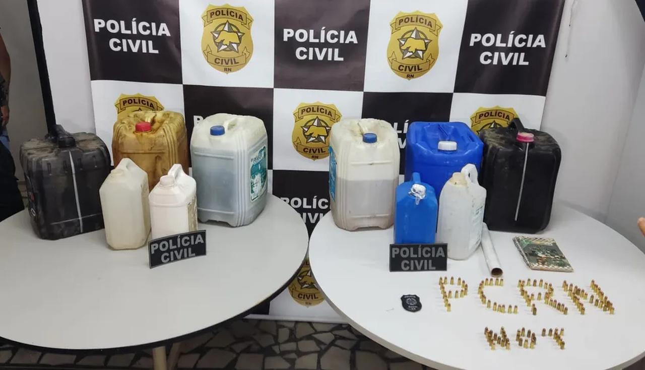Polícia apreende 80 litros de gasolina e mais de 100 munições em lava a jato de Mossoró