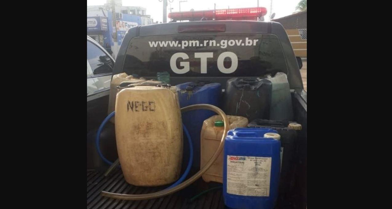 Polícia Militar localiza depósito ilegal de combustível em cidade do Oeste potiguar