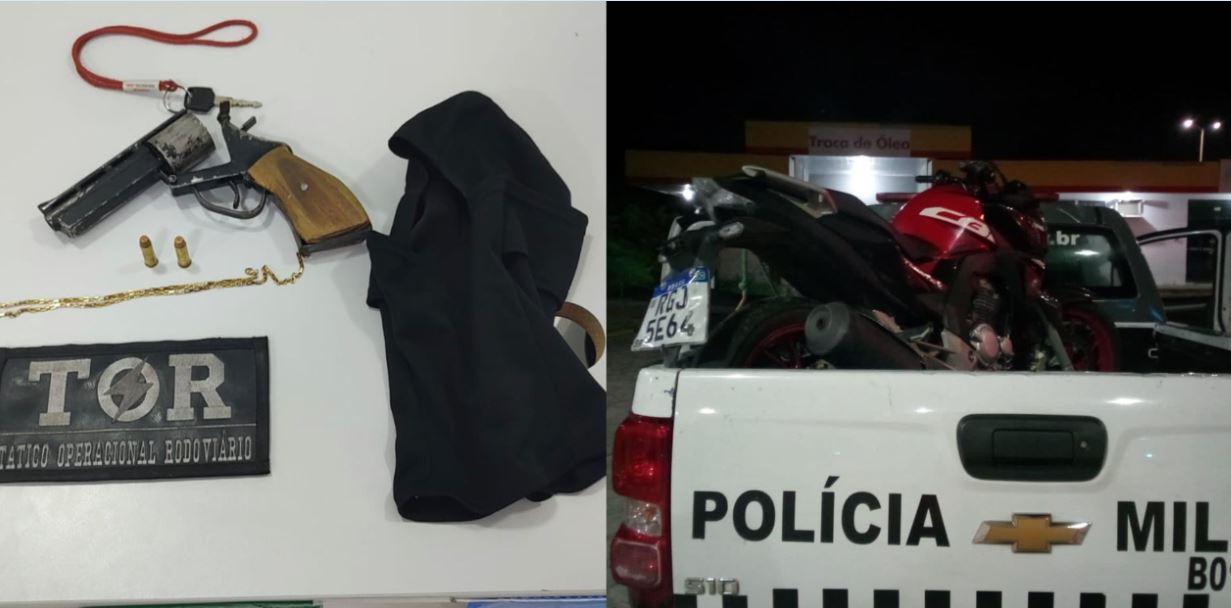 BATALHÃO RODOVIÁRIO/CPRE EM AÇÃO: ARMA DE FOGO E MOTOCICLETA ADULTERADA SÃO APREENDIDAS DURANTE PATRULHAMENTO NA VIA COSTEIRA
