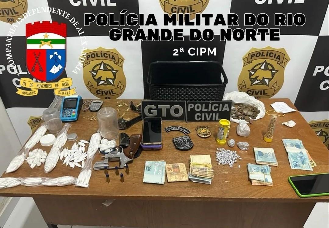 Operação conjunta apreende grande quantidade de drogas e detém três suspeitos em Alexandria