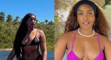 Iza esbanja beleza natural ao posar de biquíni e cara limpa durante viagem de férias