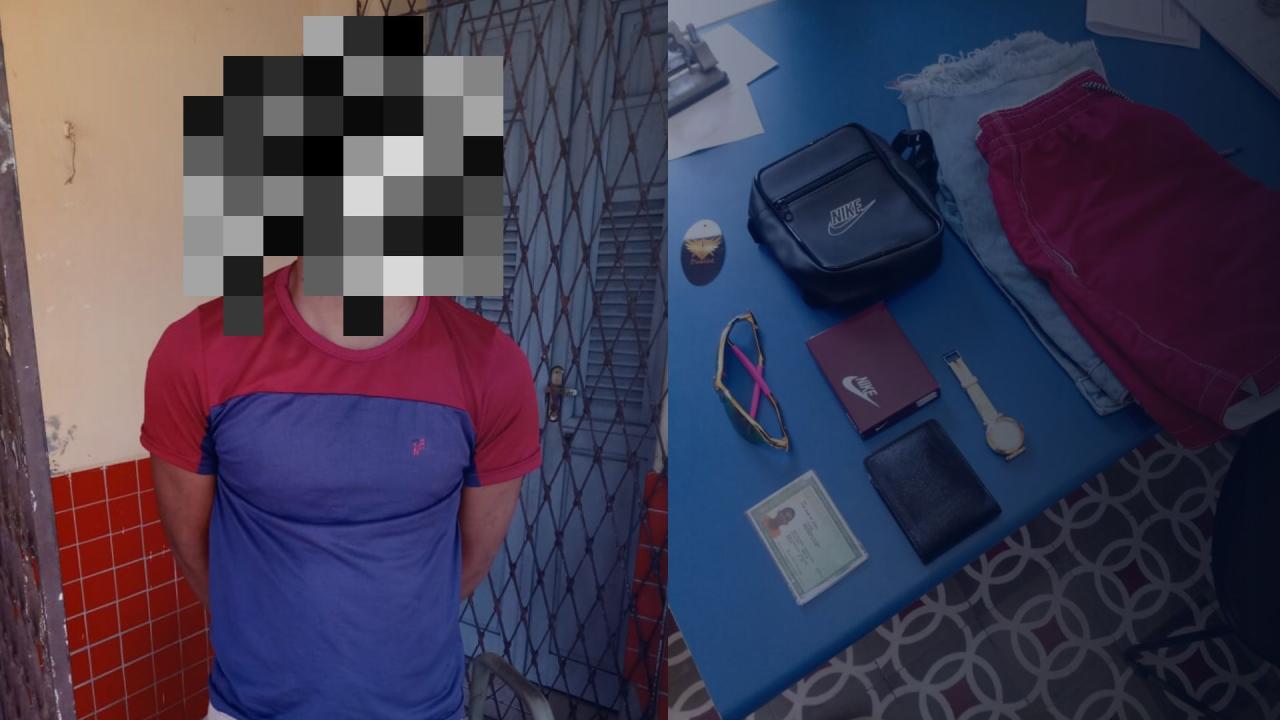 PM DE GEORGINO AVELINO PRENDE UM DOS ENVOLVIDOS A ASSALTO NA LOJA DUELIST EM SÃO JOSÉ DE MIPIBU E RECUPERA METADE DOS ITENS ROUBADOS