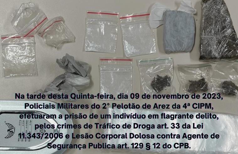 POLÍCIA MILITAR PRENDE INDIVÍDUO COM DROGAS EM CARNAÚBA, DISTRITO DE GEORGINO AVELINO