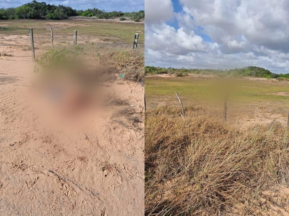[Vídeo] Corpo decapitado é encontrado no litoral do RN; cabeça é deixada em cerca